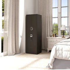 Large Gun Safe With 3 Pistol Pouches, Heavy Duty Biometric Fingerprint Lock, Rifle Gun Safe With Adjustable Stand