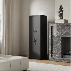 Large Gun Safe With 3 Pistol Pouches, Heavy Duty Biometric Fingerprint Lock, Rifle Gun Safe With Adjustable Stand